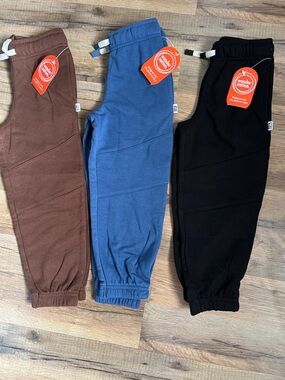 New wonder nation knit boy’s drawstring joggers sweat pants fleece 3Pc set sz 5